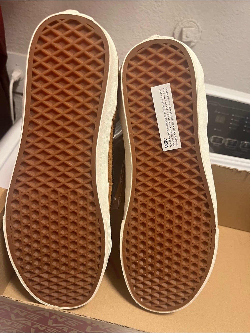 Vans Brown Suede High-Top Sneakers with Red Laces - Picture 4 of 5